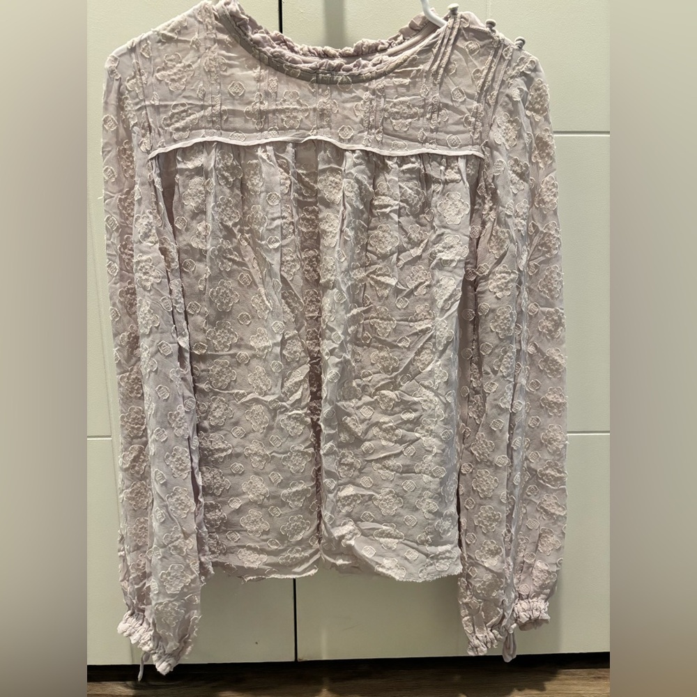 Aritzia Wilfred Lace Blouse - Soft Pink